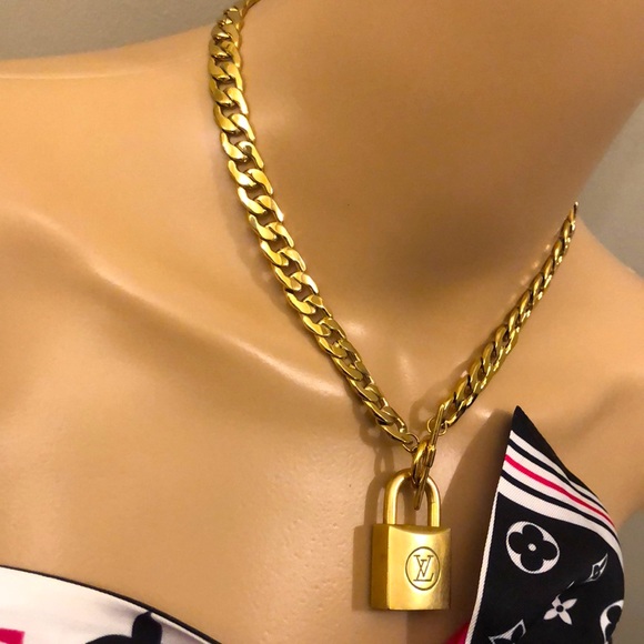 Repurposed Aunthentic Louis Vuitton padlock. Necklace - Picture 2 of 7